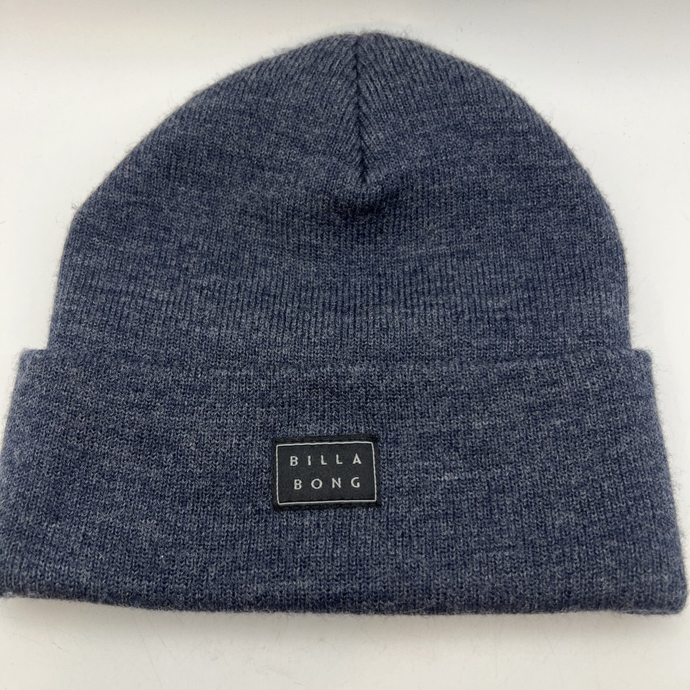 BILLABONG Navy Blue Knit Acrylic Beanie, One Size Fits Most